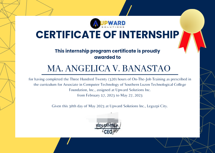 Upward Solutions Certificate