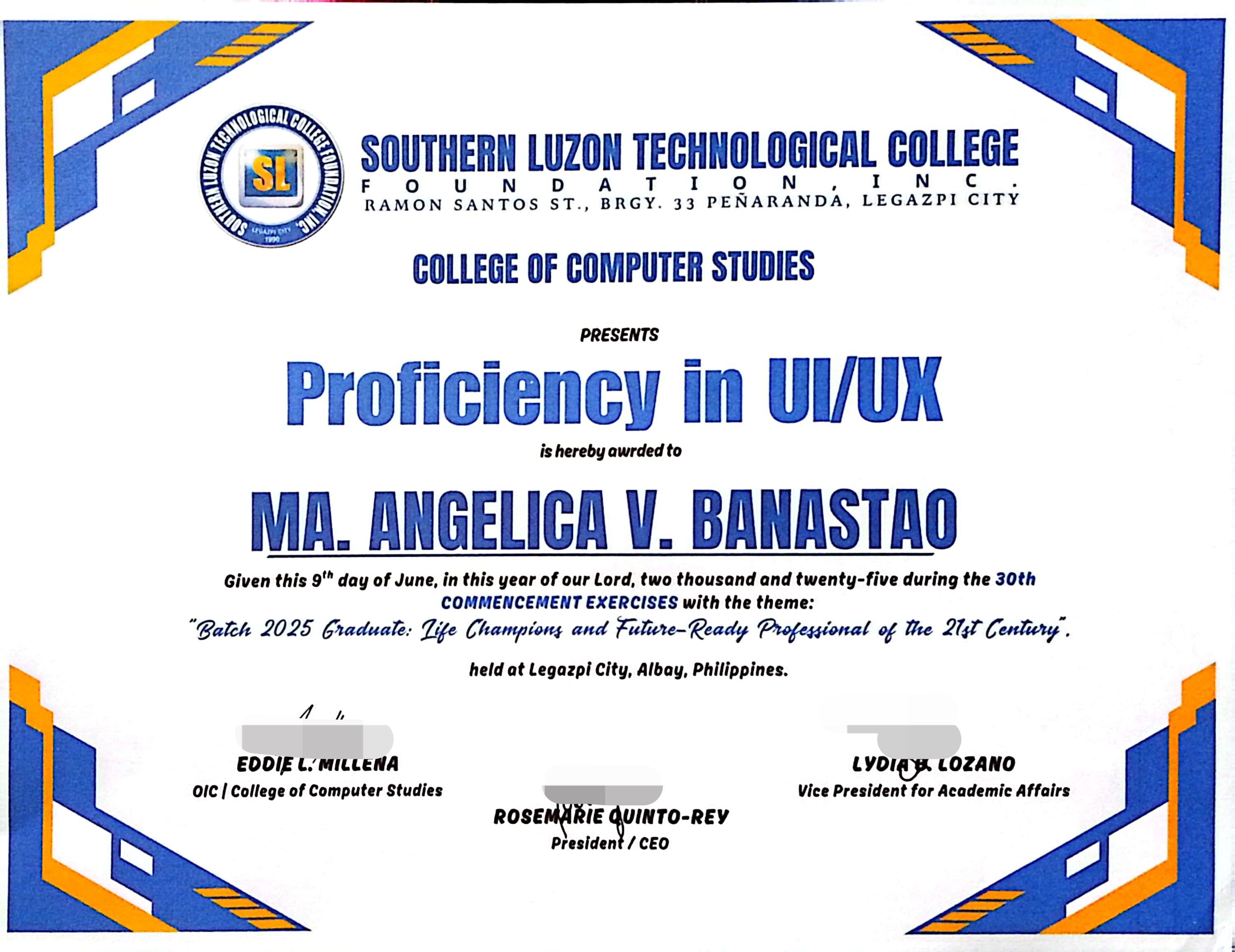 Certificate of Proficiency in UI/UX Design
